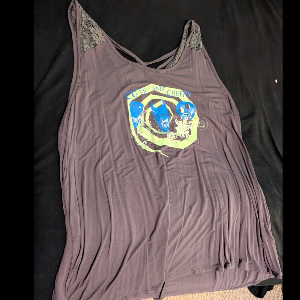 Nightmare Before Christmas Tank Top With Lacey Strappy back Size 3
